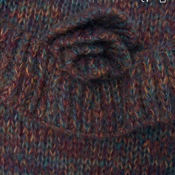 Zara Sweater Mohair Ruffle multicolor appliqué - Picture 6 of 7